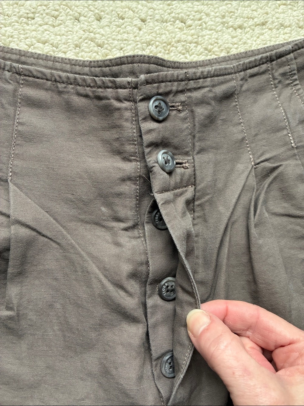 Tiger of Sweden Women's Brown High Waist Cotton Linen Shorts Size 38 - Picture 2 of 11